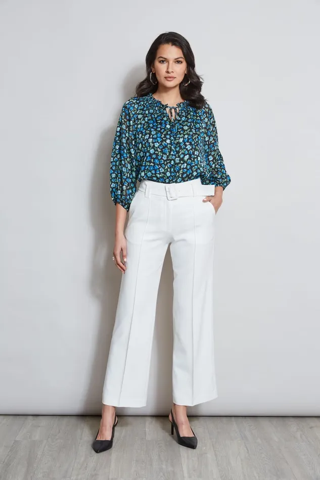 Elie Tahari Pants Belted Crepe Pant Sky White 8211 Women