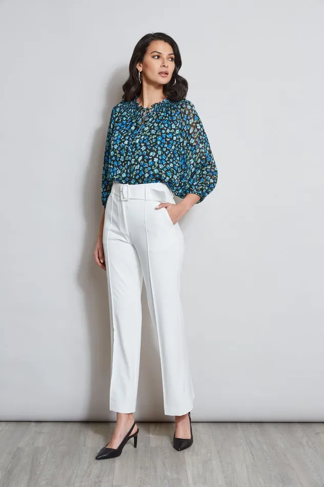 Elie Tahari Pants Belted Crepe Pant Sky White 8211 Women