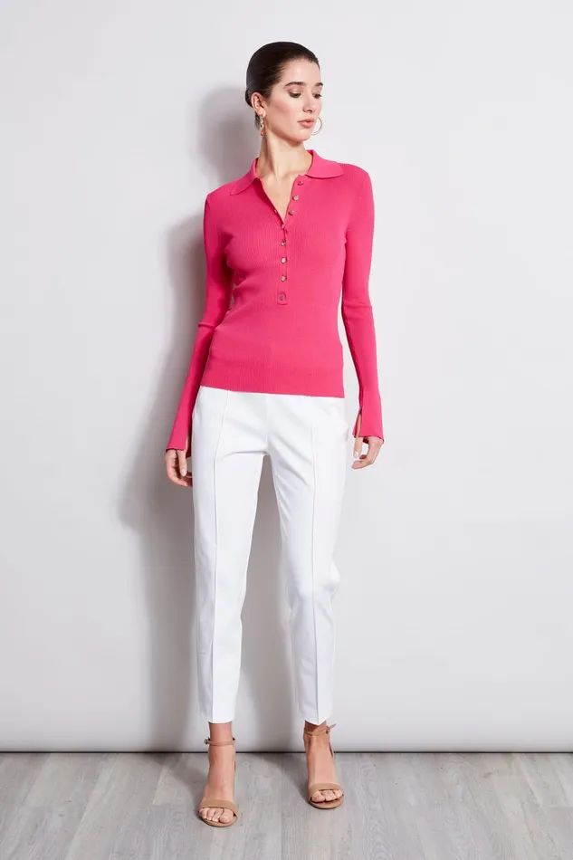 Elie Tahari Pants Pintuck Cropped Stretch Twill Pant White 8211 Women