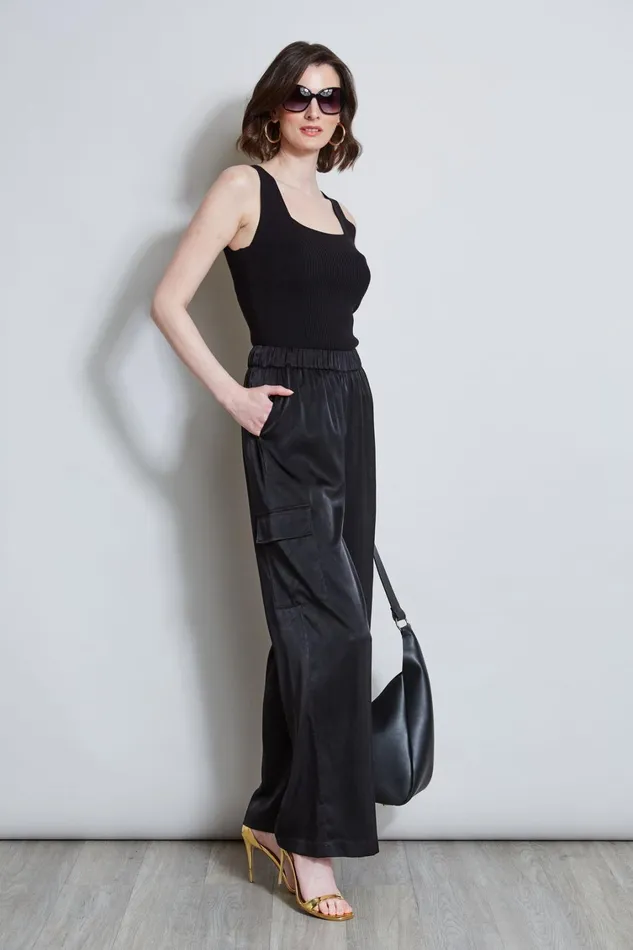 Elie Tahari Pants Silk Cargo Pant Noir 8211 Women