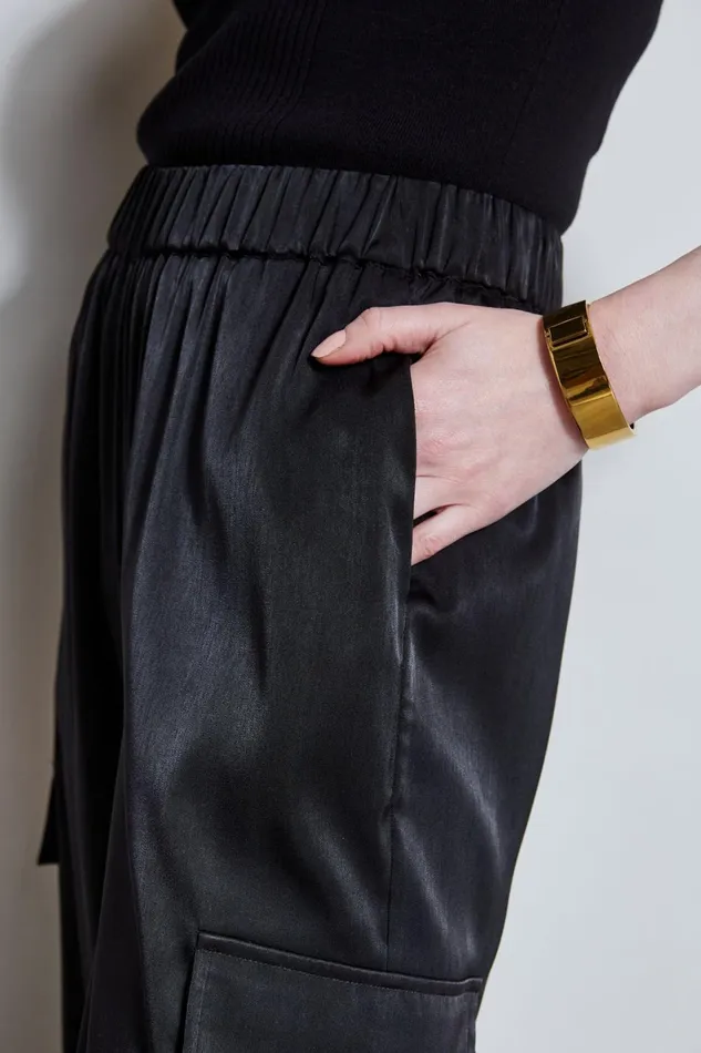 Elie Tahari Pants Silk Cargo Pant Noir 8211 Women