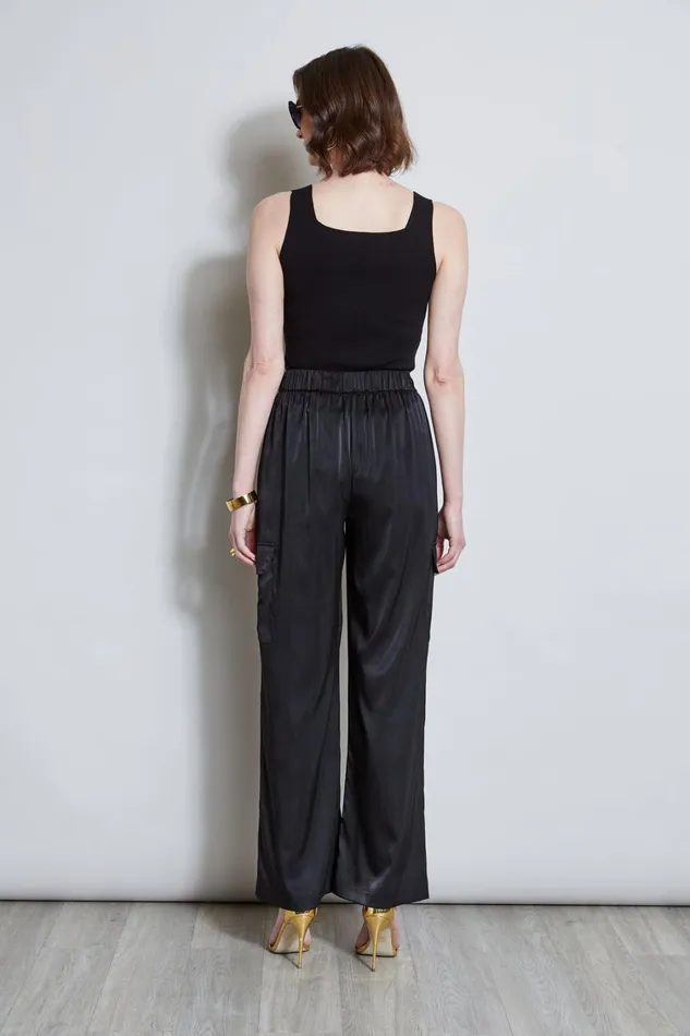 Elie Tahari Pants Silk Cargo Pant Noir 8211 Women