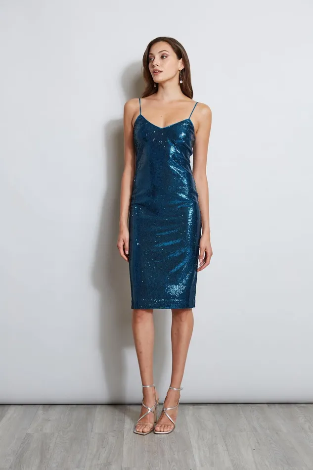 Elie Tahari Short Dresses Sequin Slip Dress Teal 8211 Women