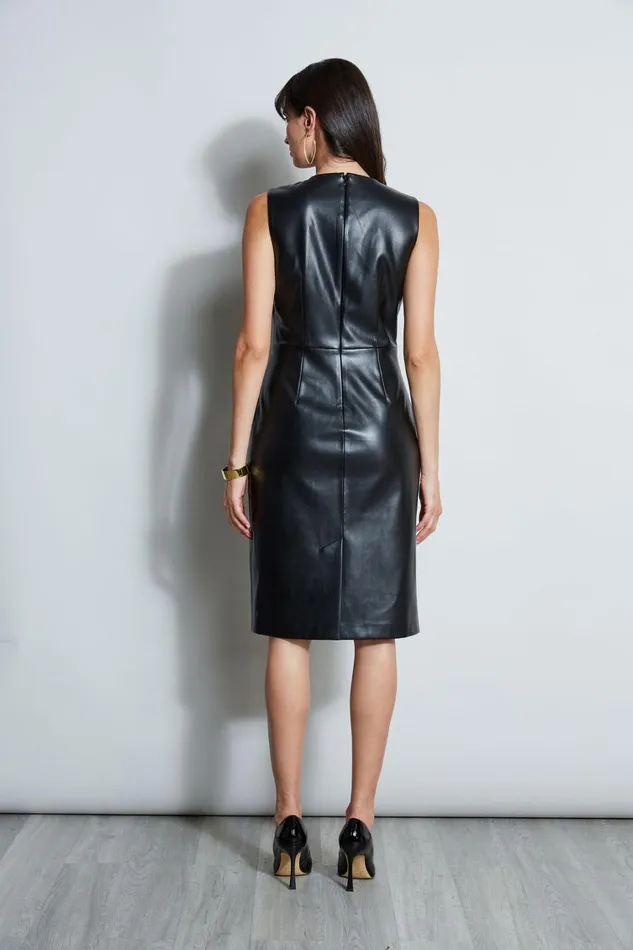 Elie Tahari Short Dresses Vegan Leather Twist Dress Noir 8211 Women