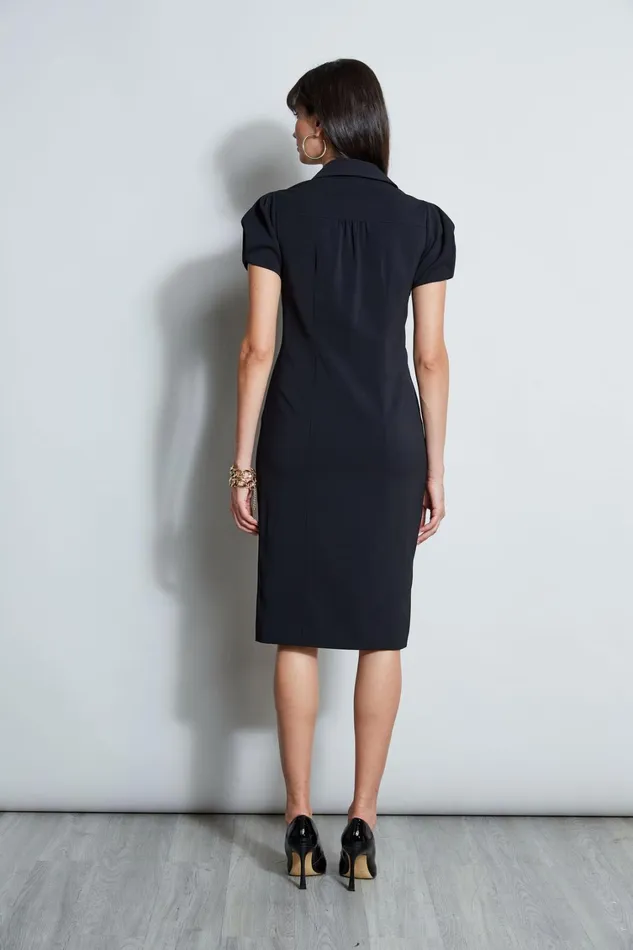 Elie Tahari Short Sleeve Dresses Short Sleeve Twist Dress Black 8211 Women