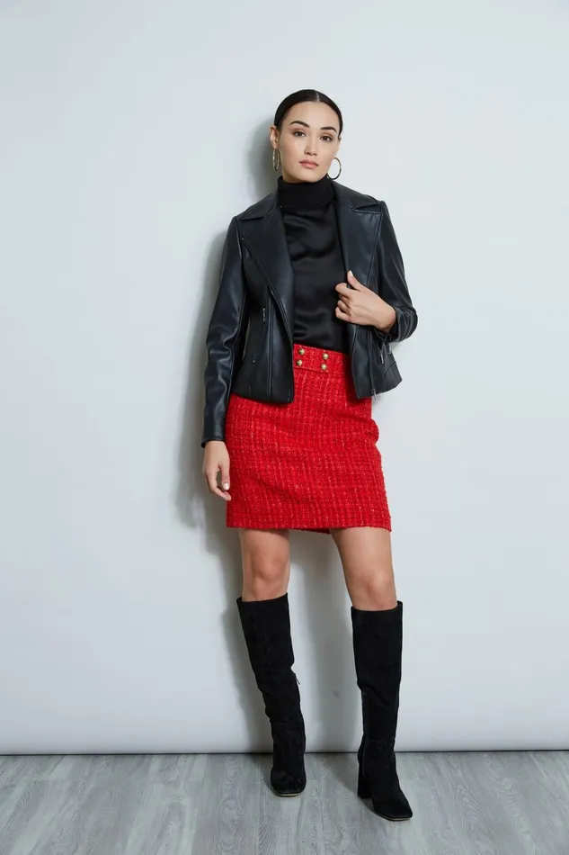 Elie Tahari Skirts French Tweed Skirt Flame Red 8211 Women