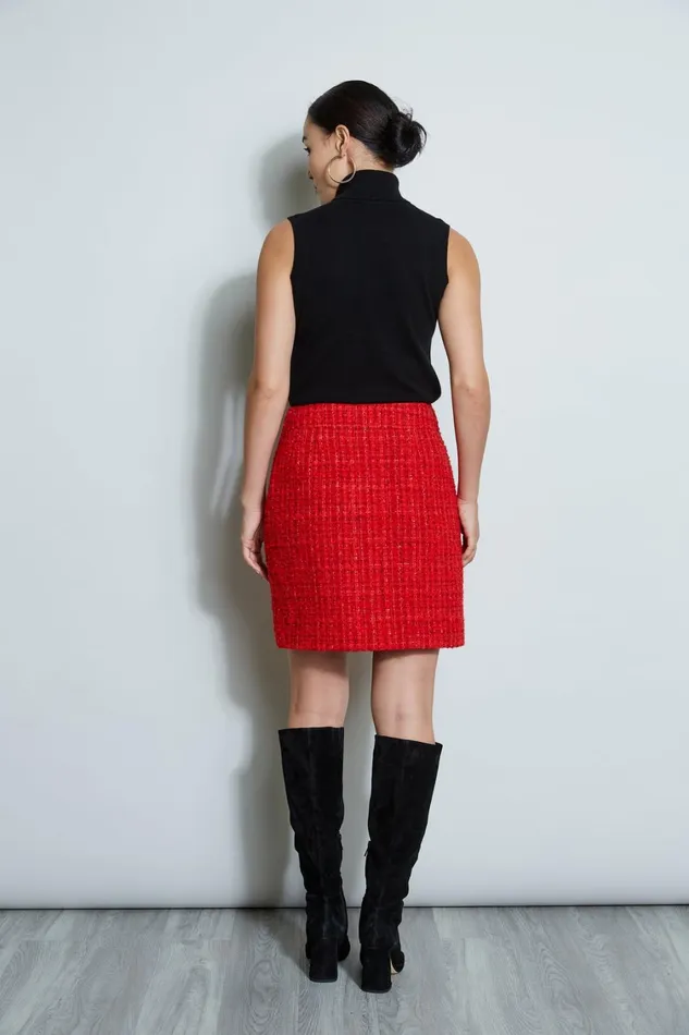 Elie Tahari Skirts French Tweed Skirt Flame Red 8211 Women