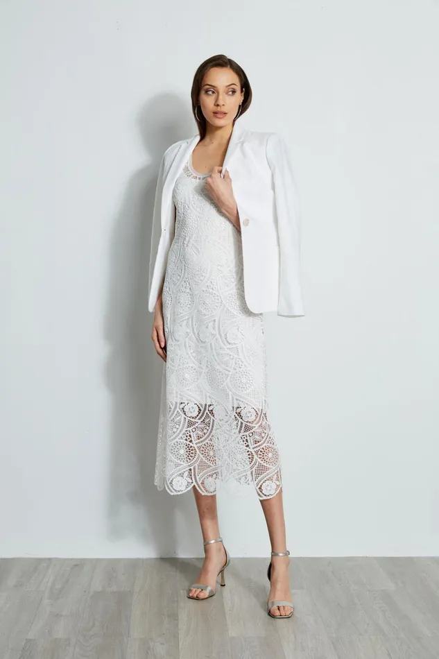 Elie Tahari Sleeveless Dresses Lace Maxi Dress Pearl 8211 Women