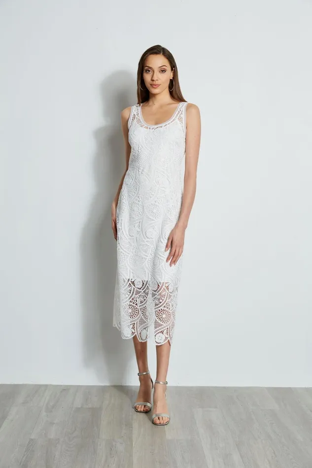 Elie Tahari Sleeveless Dresses Lace Maxi Dress Pearl 8211 Women