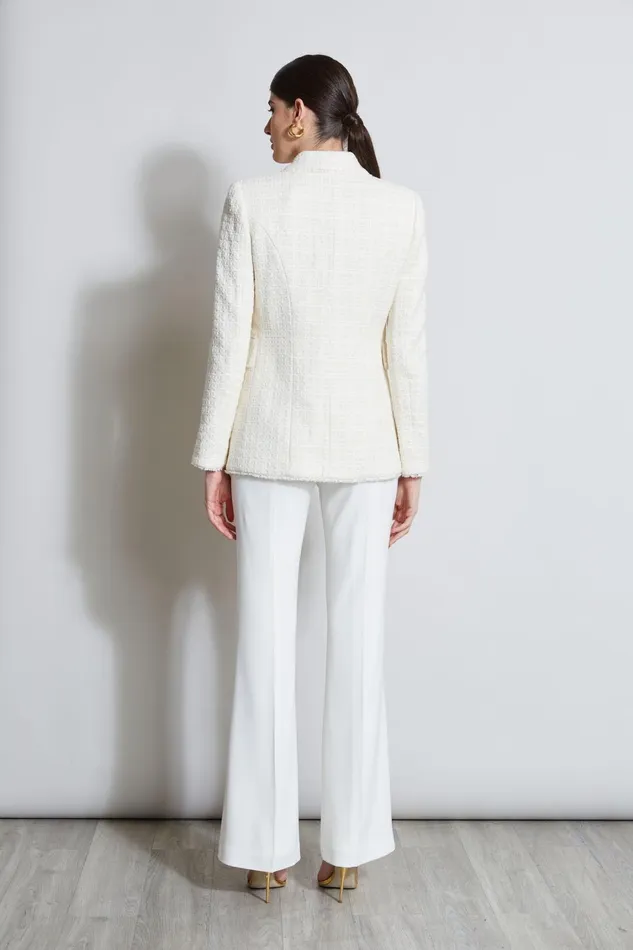 Elie Tahari Suiting Tweed Double Breasted Blazer Foam 8211 Women