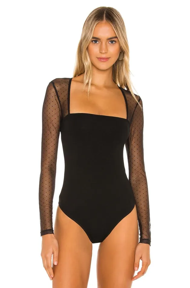 Elisabetta Bodysuit Black Women Lovers and Friends Tops