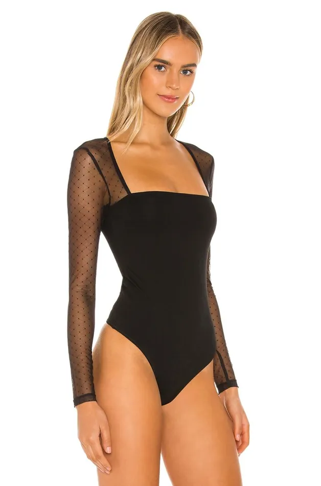Elisabetta Bodysuit Black Women Lovers and Friends Tops