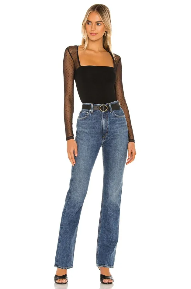 Elisabetta Bodysuit Black Women Lovers and Friends Tops