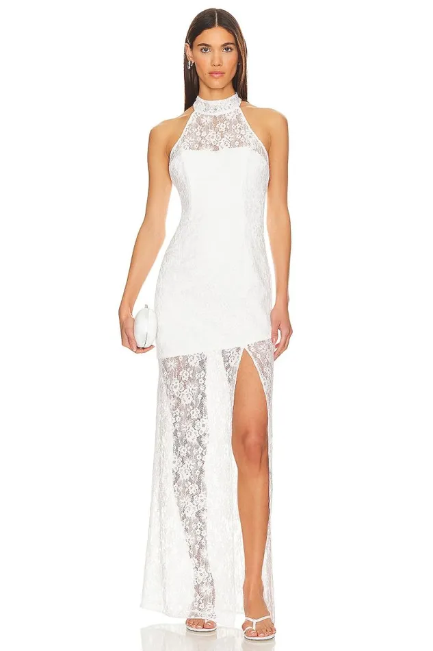 Elliot Gown White Lace Women Lovers and Friends Dresses