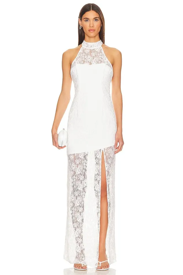 Elliot Gown White Lace Women Lovers and Friends Dresses