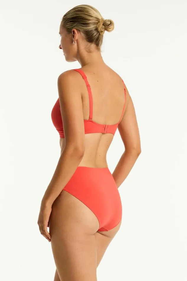Essentials Edit Mid Bikini Pant Eco Essentials Flame Women Sea Level Bottoms