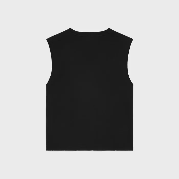 Everything Special Tank Top In Cotton Black White Men CELINE TSHIRTS AND SWEATSHIRTS