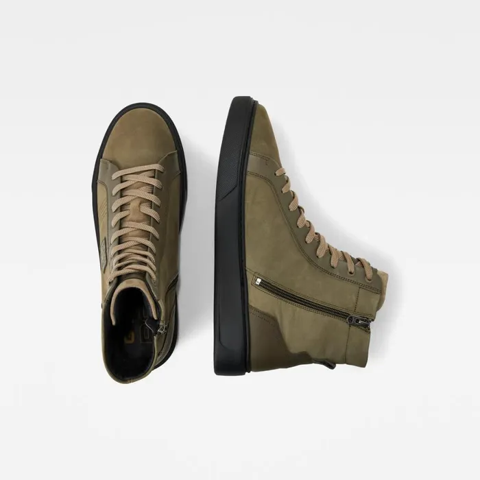 Footwear Men GStar RAW Postino High Nubuck Sneakers Combatblack