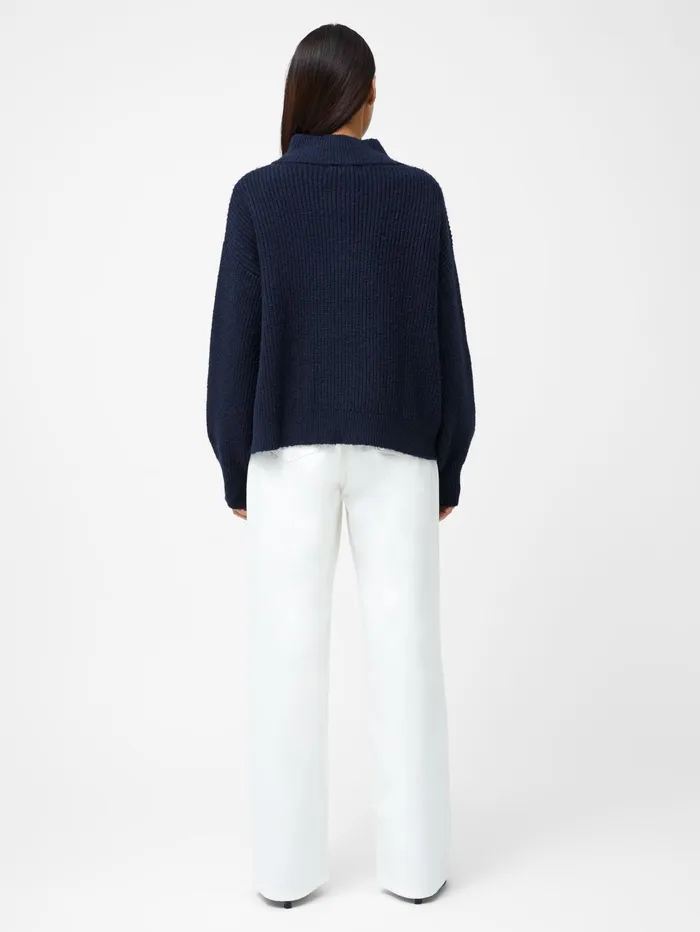 French Connection 14 Button Drop Shoulder Jumper Dark Navy Woman Jumpers and Cardigans