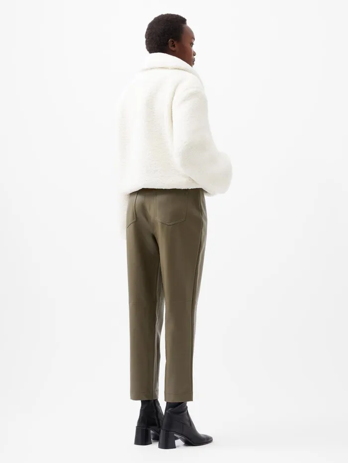 French Connection Alex Faux Fur Jacket Classic Cream Woman Coats and Jackets