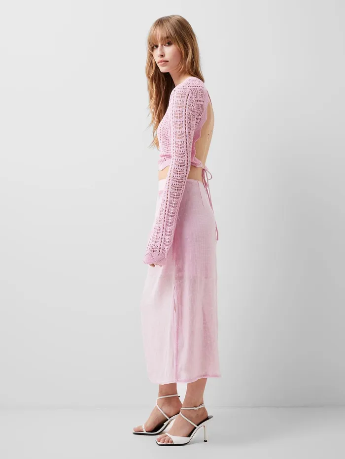 French Connection Anisha Sequin Skirt Strawberry Shake Woman Coords