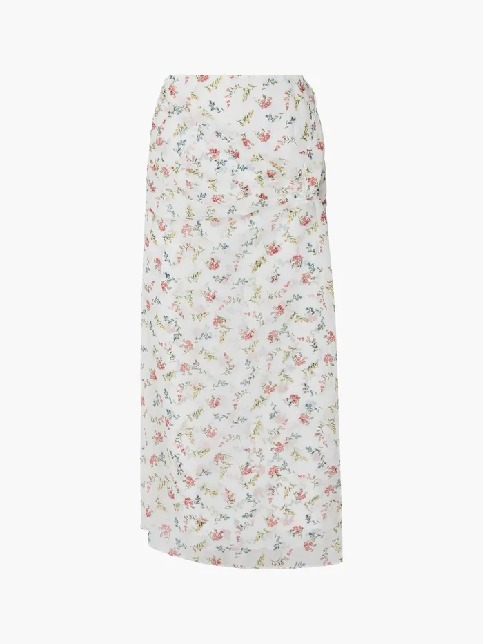 French Connection Floriana Hallie Crinkle Skirt Summer White Woman Coords
