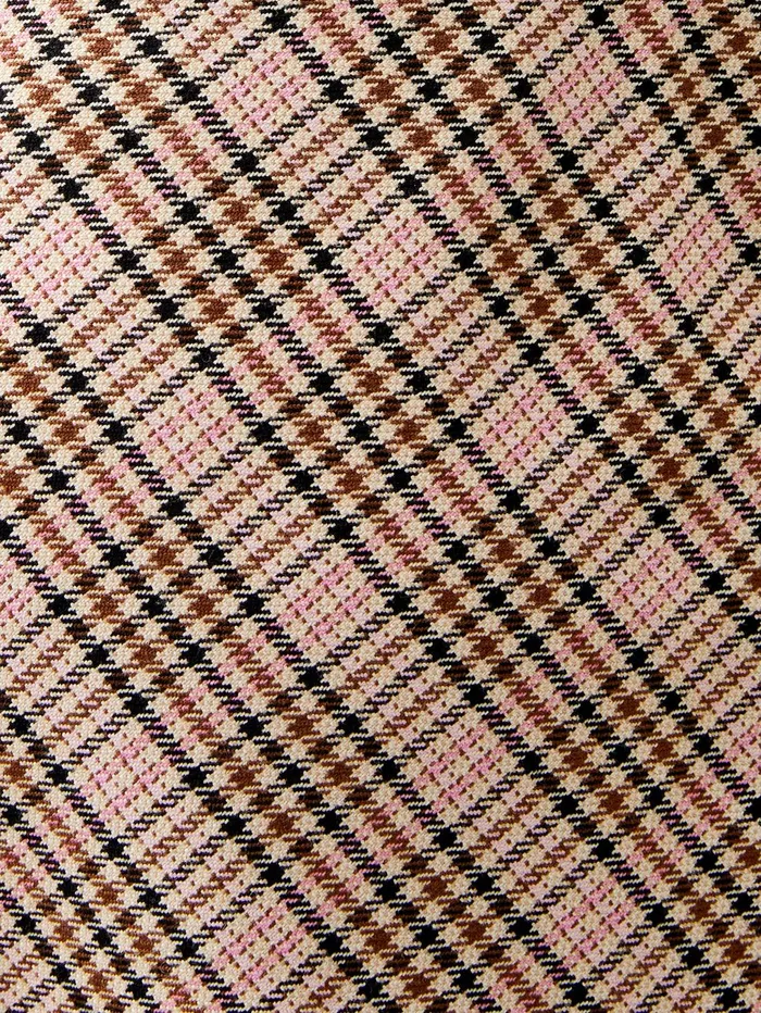 French Connection Gina Check Pleated Mini Skirt Light BrownPink Check Woman Coords