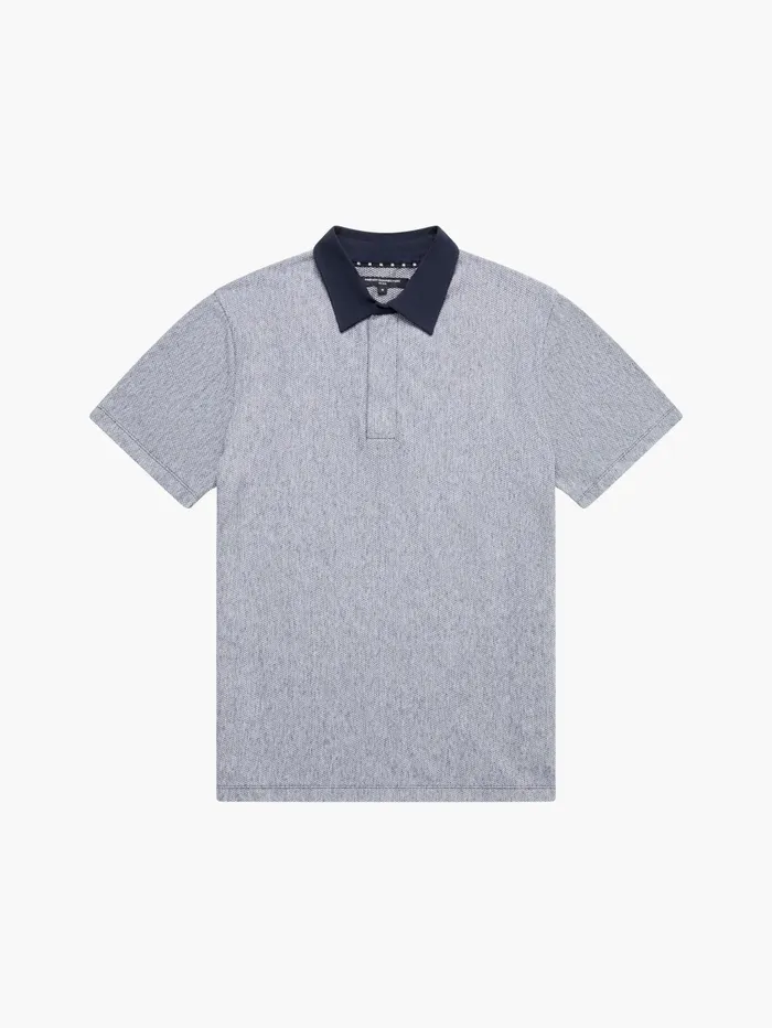 French Connection Graphic Zip Polo Shirt Charcoal Man TShirts and Polo Shirts