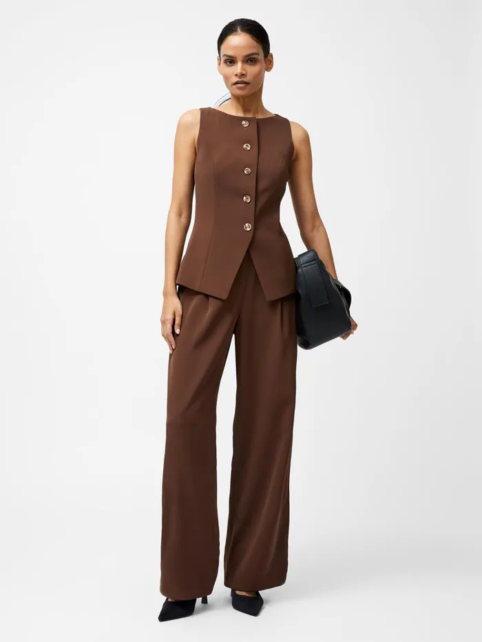 French Connection Harrie Tailored Trousers Chocolate Woman Trousers