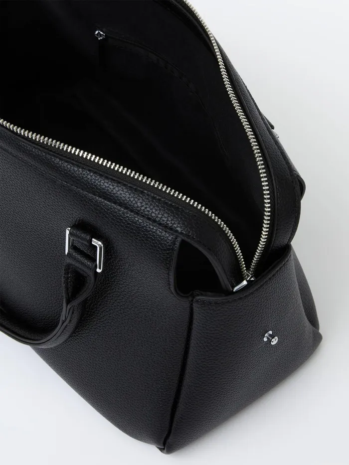 French Connection Jeenna X Textured Bowling Bag Textured Black Woman Bags and Purses