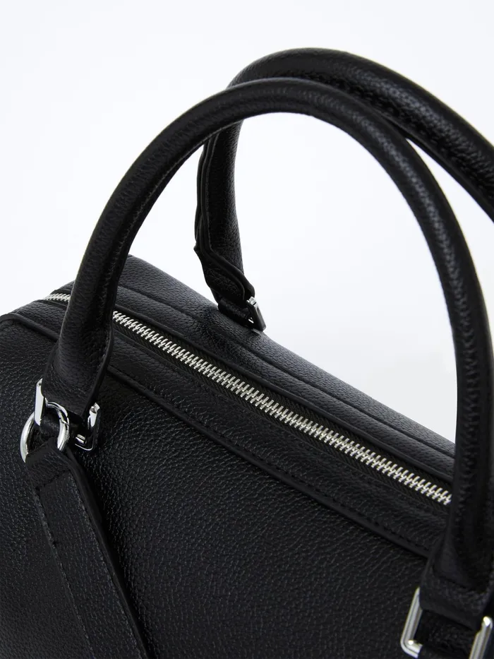 French Connection Jeenna X Textured Bowling Bag Textured Black Woman Bags and Purses