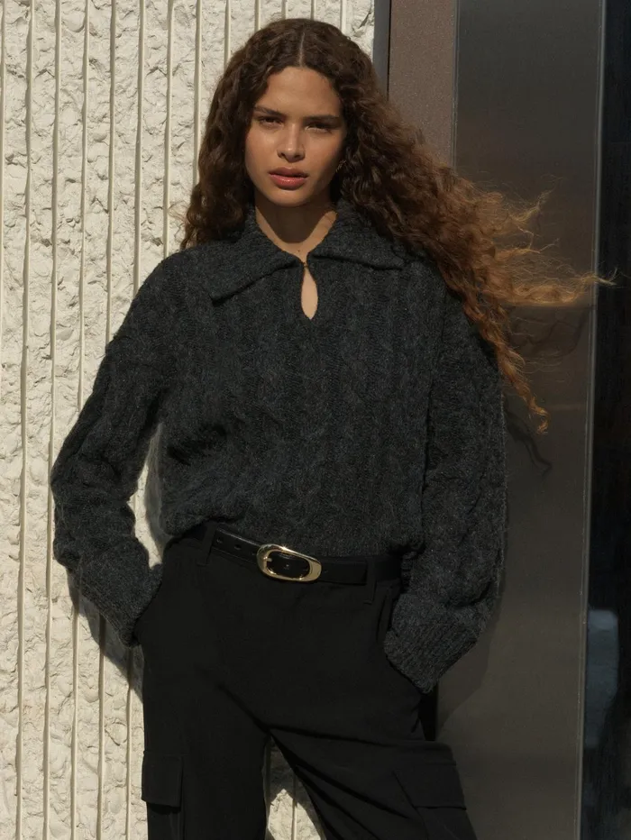 French Connection Kyla Sparkle Long Sleeve Jumper Charcoal Mel Woman Jumpers and Cardigans French Connection Kyla Sparkle Long Sleeve Jumper Charcoal Mel Woman Jumpers and Cardigans
