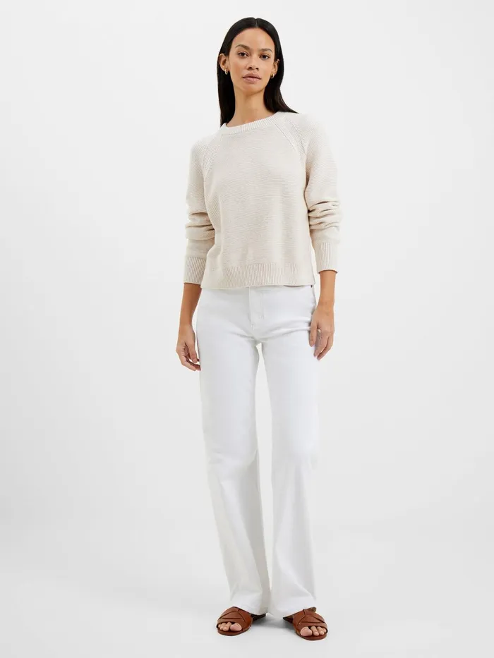French Connection Lilly Mozart Crew Neck Jumper Oatmeal Melange Woman Jumpers and Cardigans