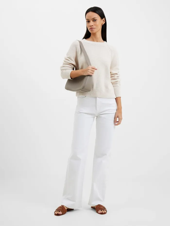 French Connection Lilly Mozart Crew Neck Jumper Oatmeal Melange Woman Jumpers and Cardigans
