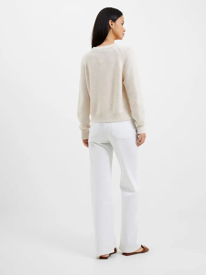 French Connection Lilly Mozart Crew Neck Jumper Oatmeal Melange Woman Jumpers and Cardigans