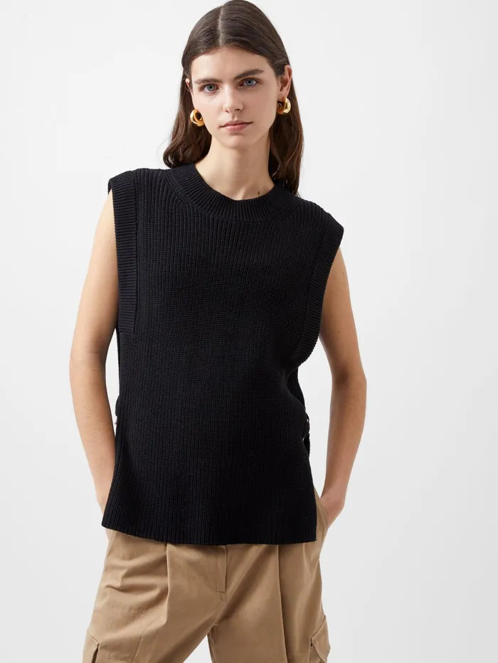 French Connection Lottie Hardware Tabard Blackout Woman Jumpers and Cardigans