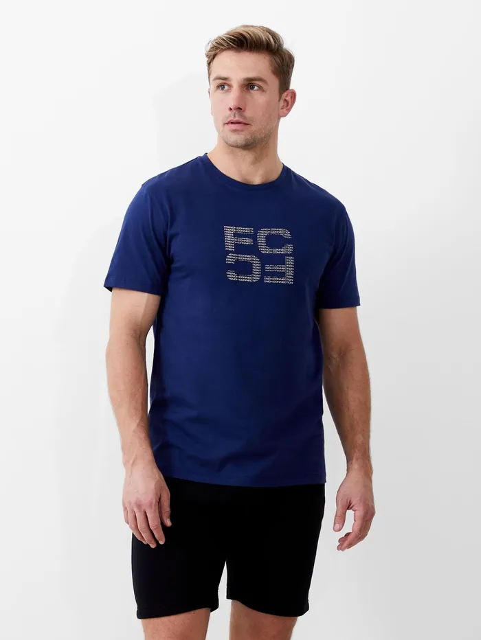 French Connection Mirror Repeat Logo Organic Graphic TShirt Navy Man TShirts and Polo Shirts French Connection Mirror Repeat Logo Organic Graphic TShirt Navy Man TShirts and Polo Shirts