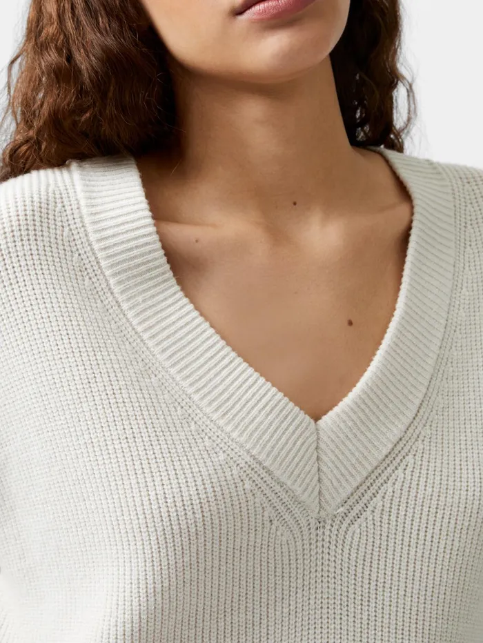 French Connection Nariko Rib Knit Vest Oatmeal Mel Woman Jumpers and Cardigans