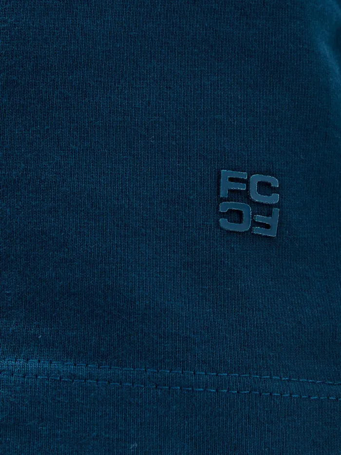 French Connection Organic Cotton TShirt Teal Blue Man TShirts and Polo Shirts