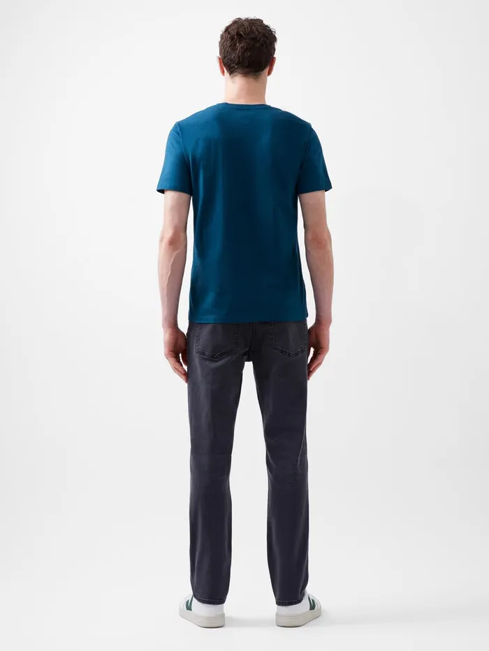French Connection Organic Cotton TShirt Teal Blue Man TShirts and Polo Shirts