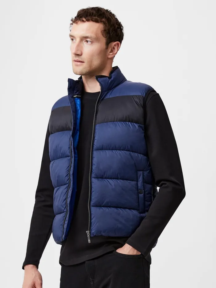 French Connection Quilted Gilet MarineBlack Man Coats and Jackets