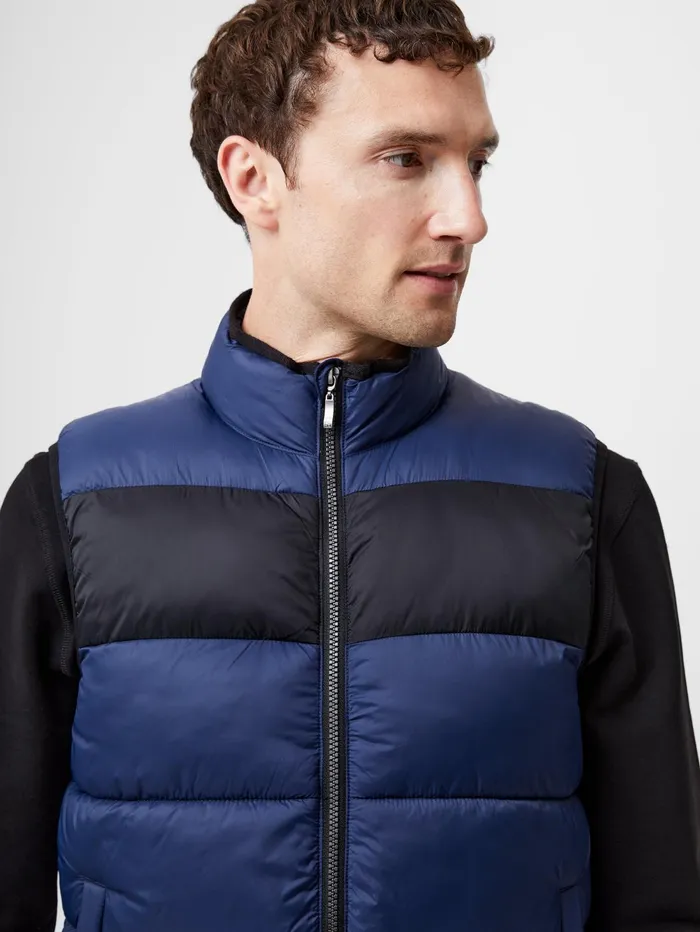 French Connection Quilted Gilet MarineBlack Man Coats and Jackets