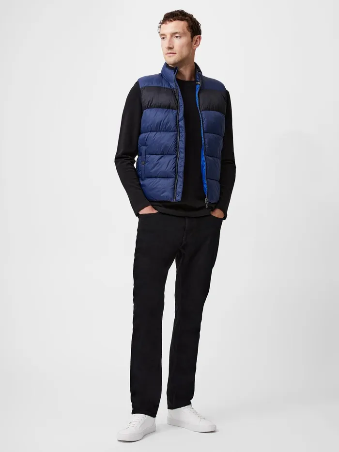 French Connection Quilted Gilet MarineBlack Man Coats and Jackets