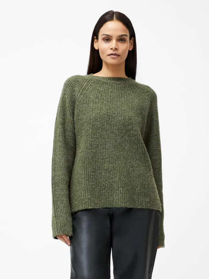 French Connection Raglan Sleeve Jumper Dark Khaki Woman Jumpers and Cardigans