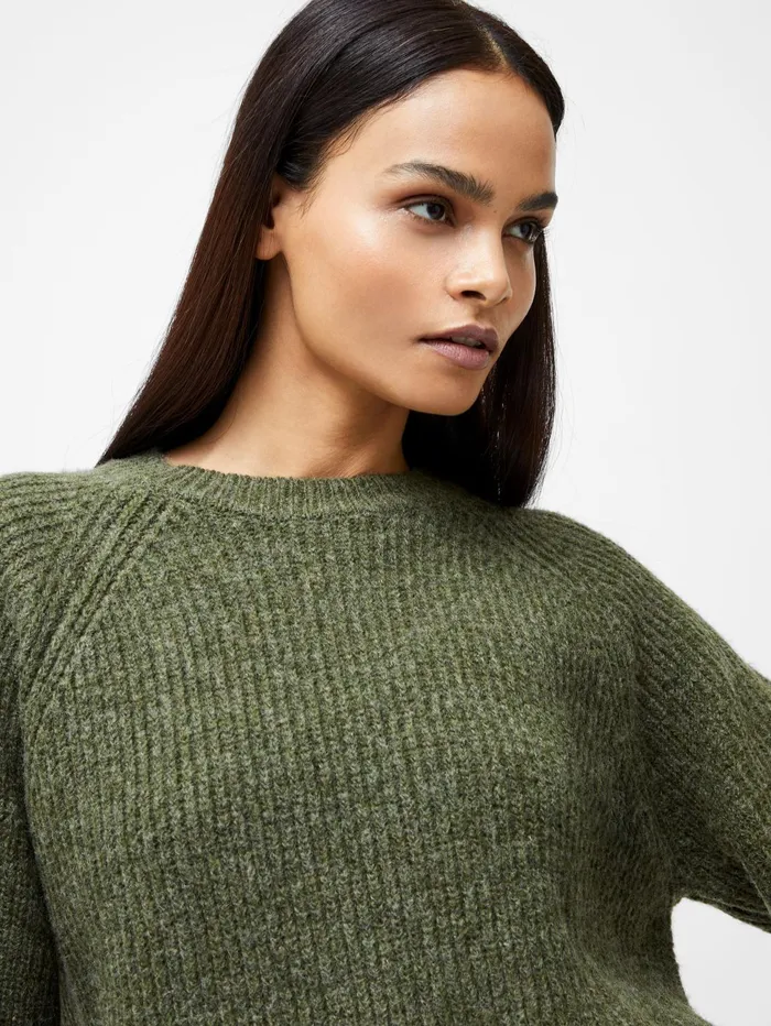 French Connection Raglan Sleeve Jumper Dark Khaki Woman Jumpers and Cardigans