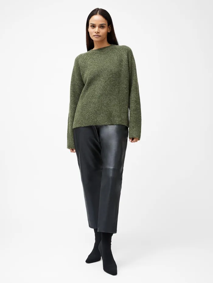 French Connection Raglan Sleeve Jumper Dark Khaki Woman Jumpers and Cardigans