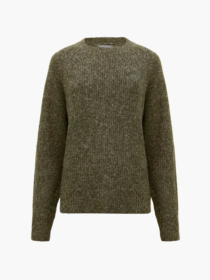 French Connection Raglan Sleeve Jumper Dark Khaki Woman Jumpers and Cardigans