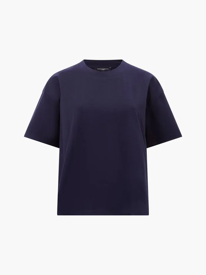 French Connection Rallie Cotton Short Sleeve TShirt Marine Woman Tops