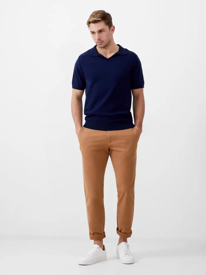 French Connection Resort Short Sleeve Polo Shirt Navy Man TShirts and Polo Shirts