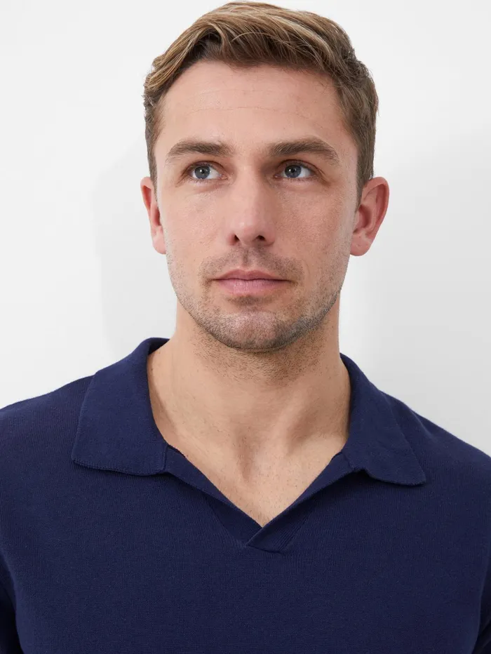 French Connection Resort Short Sleeve Polo Shirt Navy Man TShirts and Polo Shirts